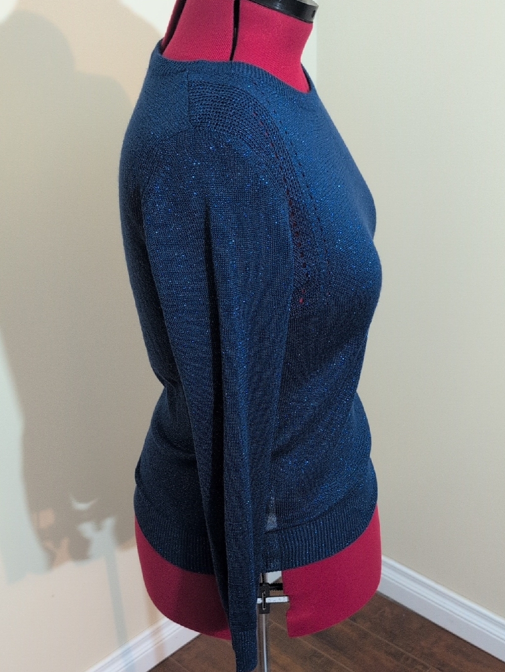 Joe Fresh | Women's Navy Sparkle Knit Sweater - Picture 3 of 13